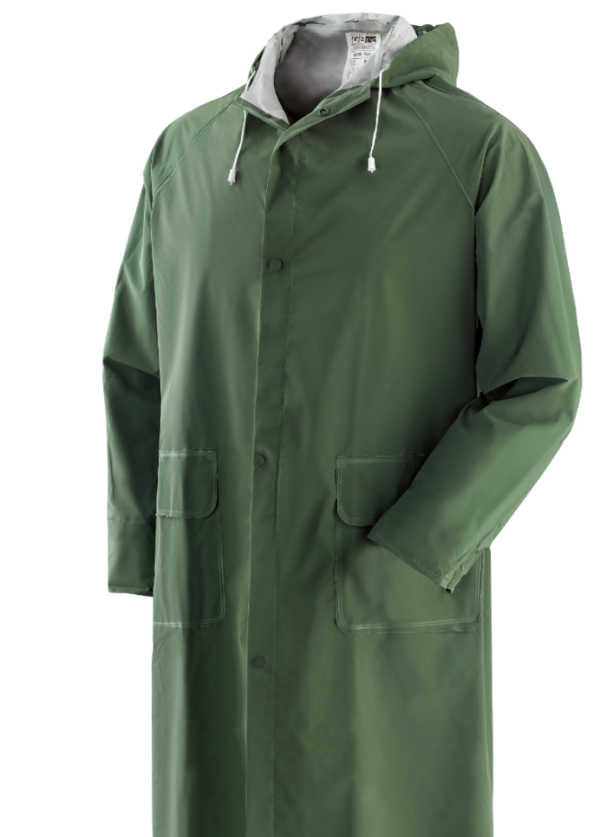 GIACCA IMPERMEABILE CAPPOTTO ANTIPIOGGIA CAPPUCCIO PVC XXL VERDE GREEN 259090