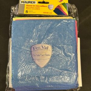 PANNI IN MICROFIBRA IN 5 COLORI MISURA 30X40 CM PER PULIZIA MAURER COD.FI99932