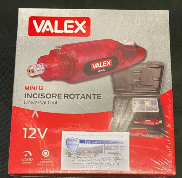 INCISORE ROTANTE MINI 12 IN VALIGETTA 12V MANDRINO AUTOSERRANTE CODICE 1401599