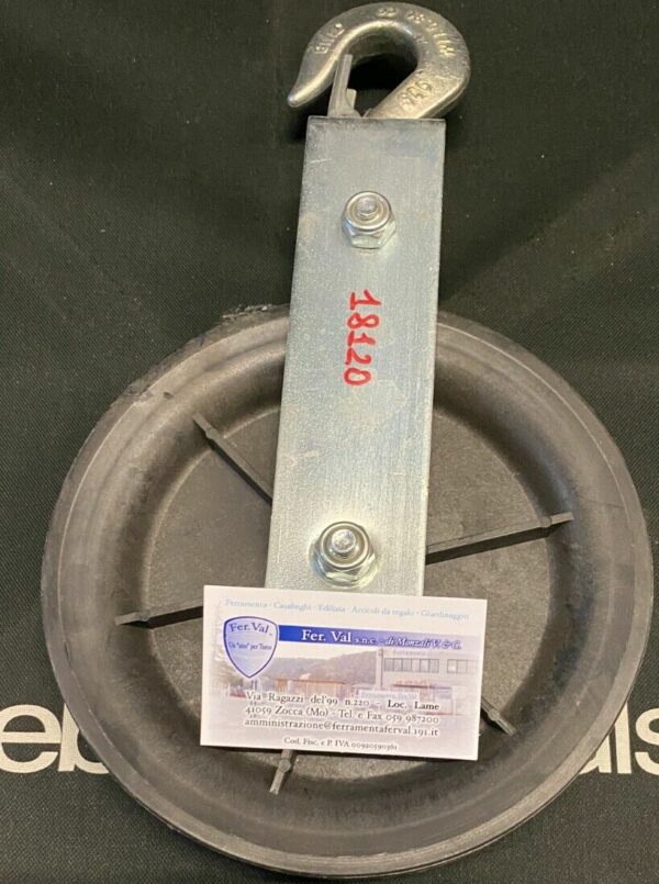 CARRUCOLA ACCIAIO ABS C/ GANCIO MM.200 COLORE COME FOTO CODICE 18120