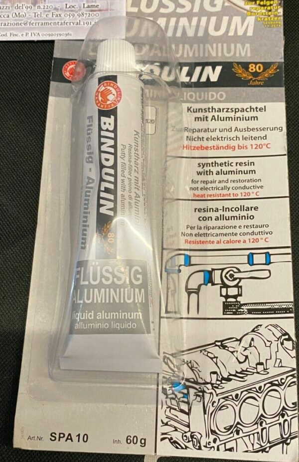 BINDULIN LIQUIDO ALLUMINIO GR.60 PER ALLUMINIO RIPARAZIONE IN BLISTER COD.111917