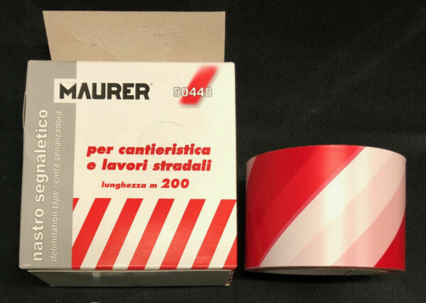 NASTRO SEGNALETICO BIANCO ROSSO STRADALE 200 MT IN SCATOLA DI CARTONE FI50448
