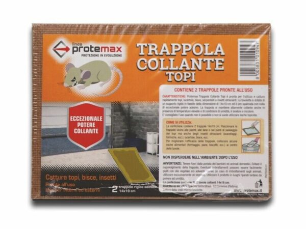 TRAPPOLA COLLANTE TOPI BISCIE INSETTI PRONTE ALL'USO PZ.2 14X19 CODICE 050058