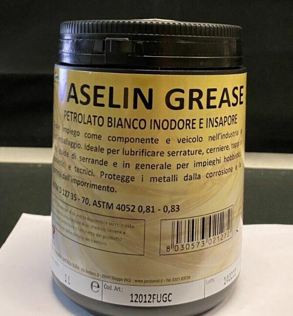 GRASSO VASELINA VASELIN GREASE 1L PETROLATO BIANCO INODORE INSAPORE 203749