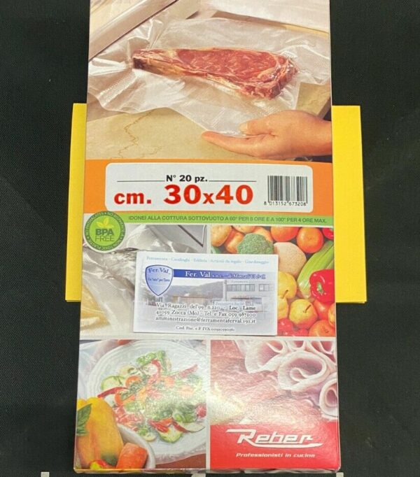 BUSTE PER SOTTOVUOTO CONF. 20 PZ. 30X40 CM ORIGINALI REBER6732N