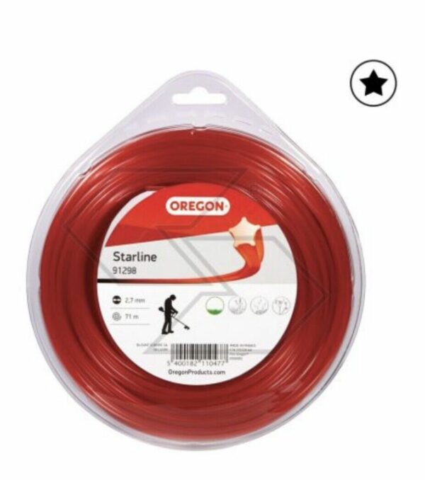 FILO STARLINE 2,7 OREGON 71M VALVA COLORE ROSSO 2,7X71M STELLARE OREGON R300950