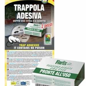 FLORTIS TRAPPOLE ADESIVE PER TOPI 2 PZ. PRONTE ALL'USO IN BLISTER CODICE 050066